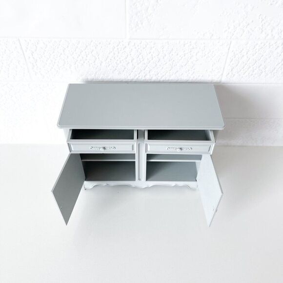 Barbie Miniature Dollhouse Lt Gray French Cabinet Sideboard 1:6 Scale 3D Printed - Picture 4 of 5